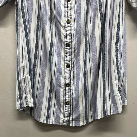 No Comment Plus Striped Off The Shoulder Knit Shirt Dress 3X - Picture 3 of 15